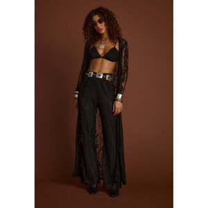 12th Tribe Ambrose Black Lace Pull On Pants Size SS